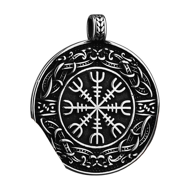 Aegishjalmur Helm of Awe Pendant with Chain, Stainless Steel