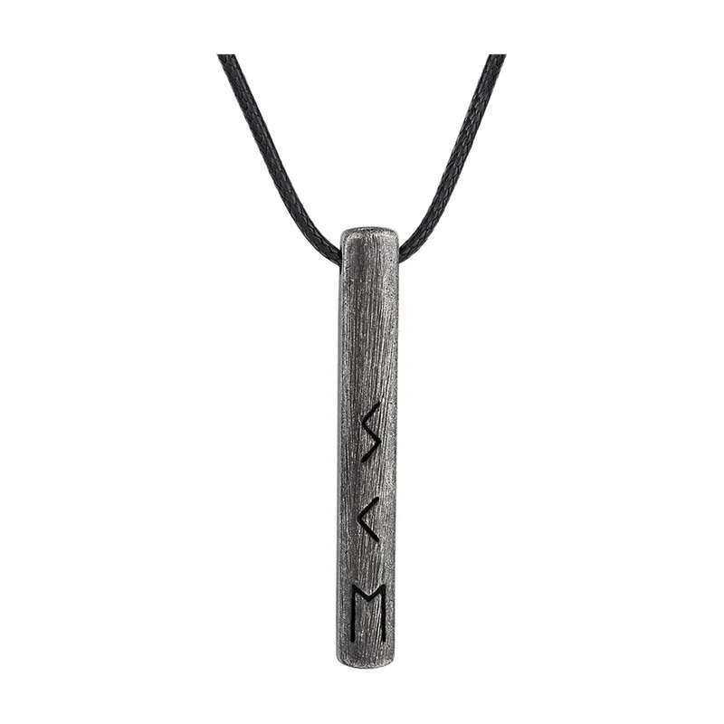 Collier Runes Nordiques avec Chaîne Cordon en Acier Inoxydable