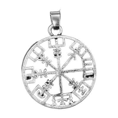 Vegvisir Wikinger Kompass Anhänger mit Kette, 316L Edelstahl