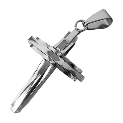 Collier Pendentif Croix avec Zirconia, Acier Inoxydable