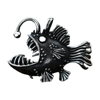 Anglerfisch Anhänger mit Edelstahlkette für Herren