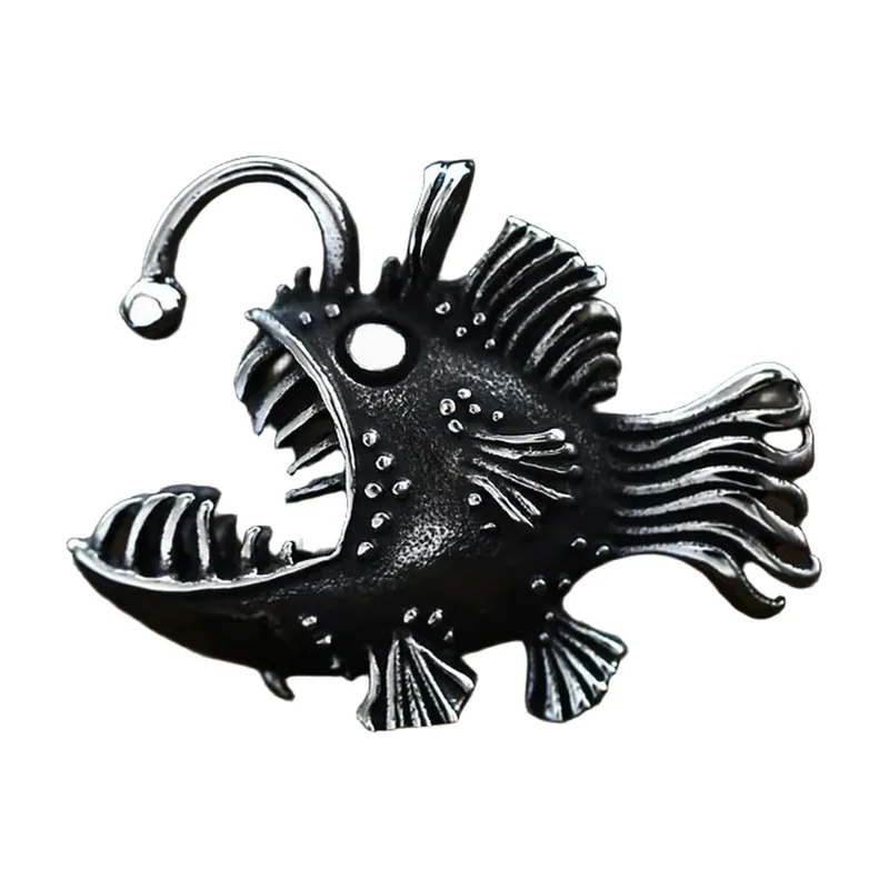 Colgante de Pez Angler con Cadena de Acero Inoxidable