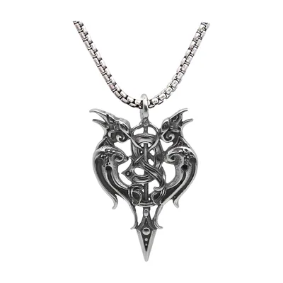Odin Raben und Schwert Anhänger mit Kette, Edelstahl