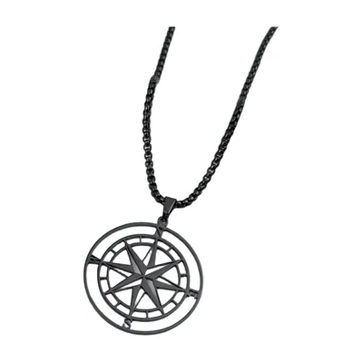 Vegvisir Kompass Anhänger mit Nordstern, Edelstahl