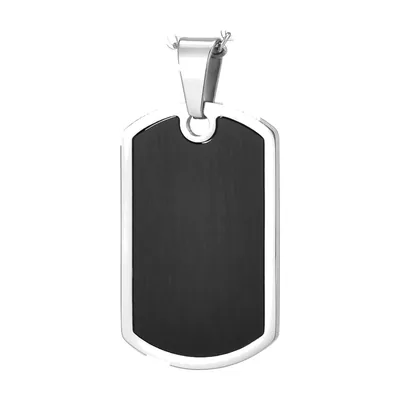 Colgante Dog Tag con Cadena de Eslabones, Acero Inoxidable