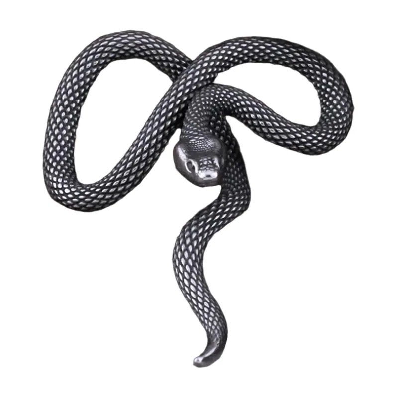 Collier Pendentif Serpent Texturé, Acier Inoxydable
