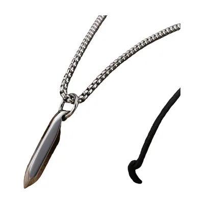 Geometric Nail Pendant with Box Chain, Stainless Steel