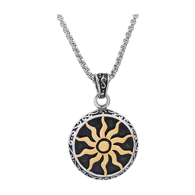 Medaillon Apollo Soleil avec Chaîne en Acier Inoxydable
