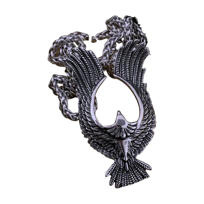 Adlerflügel Anhänger mit Kette, 316L Edelstahl