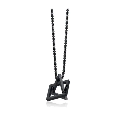 Colgante de Cubo Hueco con Cadena, Acero Inoxidable