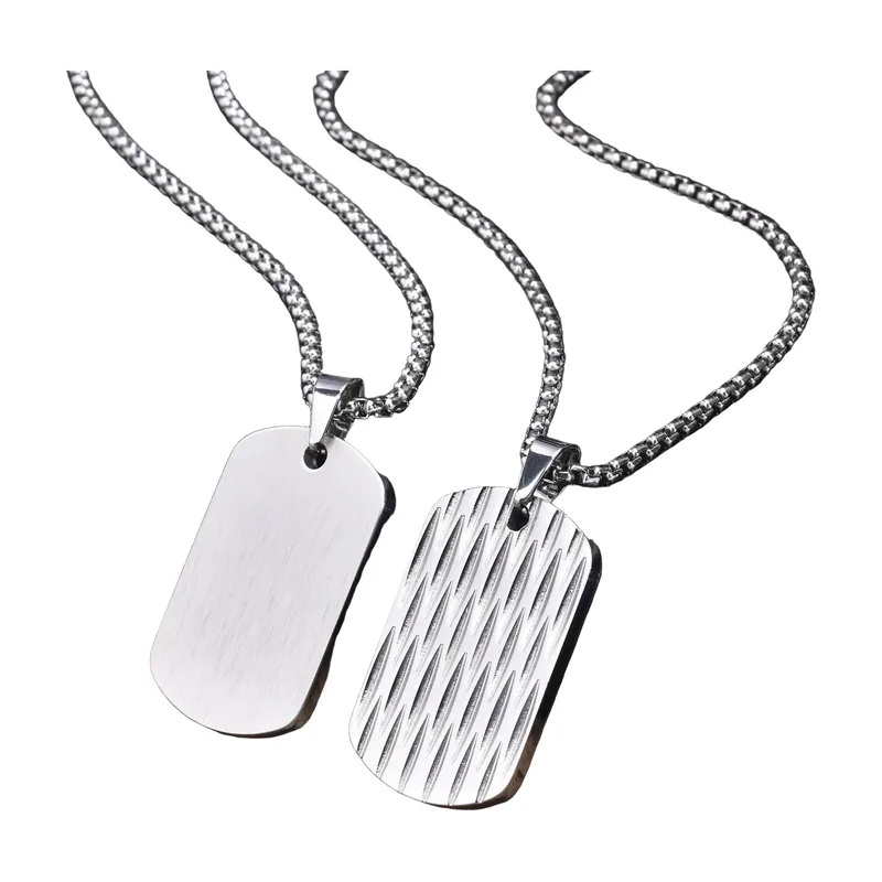 Dog Tag Anhänger mit Boxkette, Edelstahl