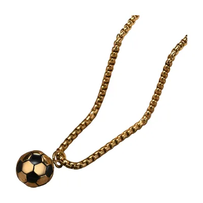 Colgante de Fútbol con Cadena de Eslabones, Acero Inoxidable