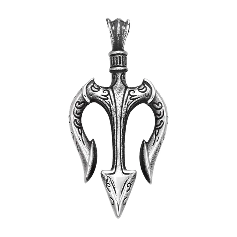 Collier Pendentif Trident en Acier Inoxydable