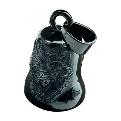 Wolf Head Viking Pendant with Curb Chain, Stainless Steel