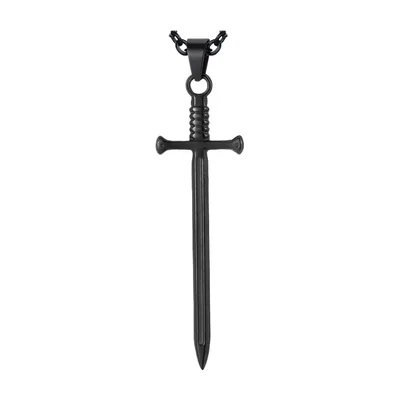 Colgante de Espada con Cadena Curb, Acero Inoxidable