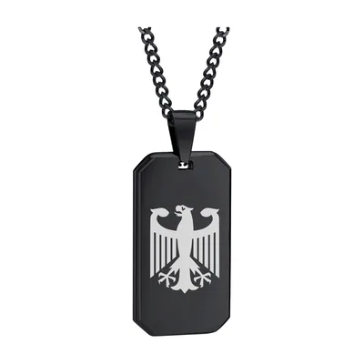 Colgante Dog Tag de Águila con Cadena, Acero Inoxidable