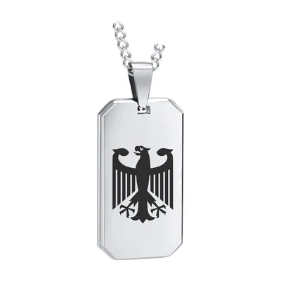 Colgante Dog Tag con Motivo de Águila, Acero Inoxidable