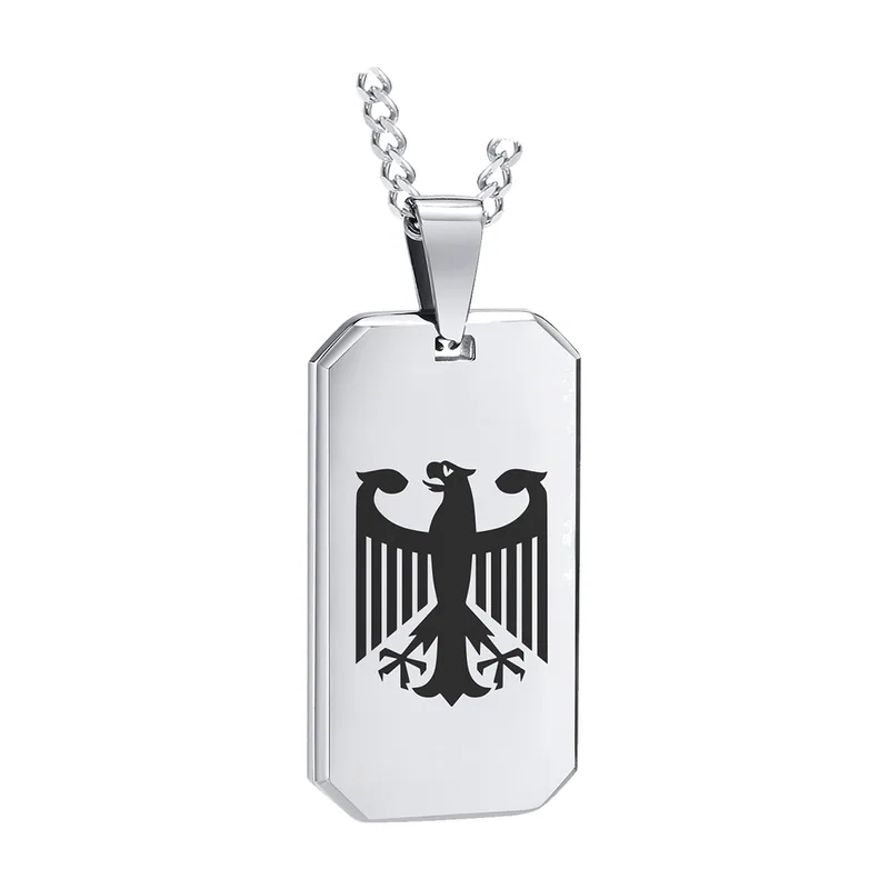 Colgante Dog Tag con Motivo de Águila, Acero Inoxidable
