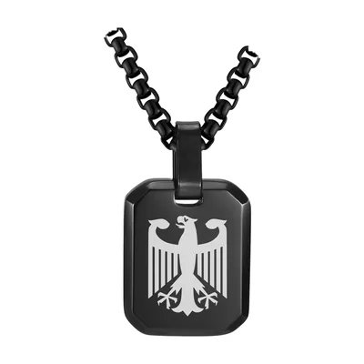 Colgante de Águila con Dog Tag Cuadrado, Acero Inoxidable