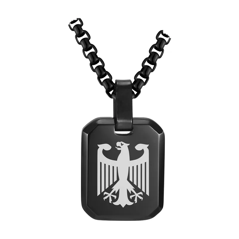Adler Anhänger mit quadratischem Dog Tag, Edelstahl