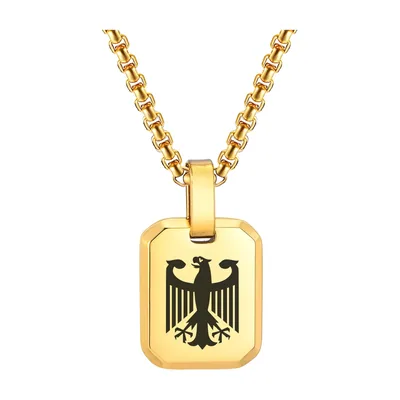 Colgante de Águila con Placa Cuadrada, Acero Inoxidable