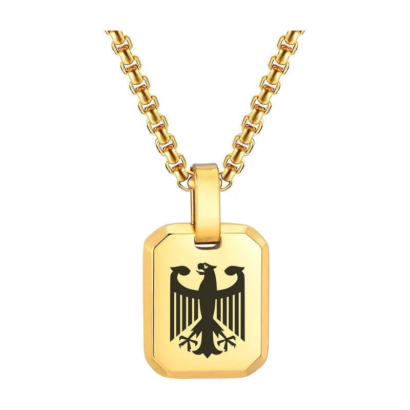 Adler Anhänger mit quadratischem Dog Tag, Edelstahl