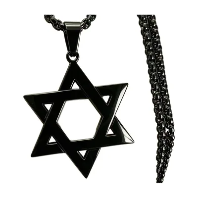 Davidsstern Anhänger mit Kette, 316L Edelstahl