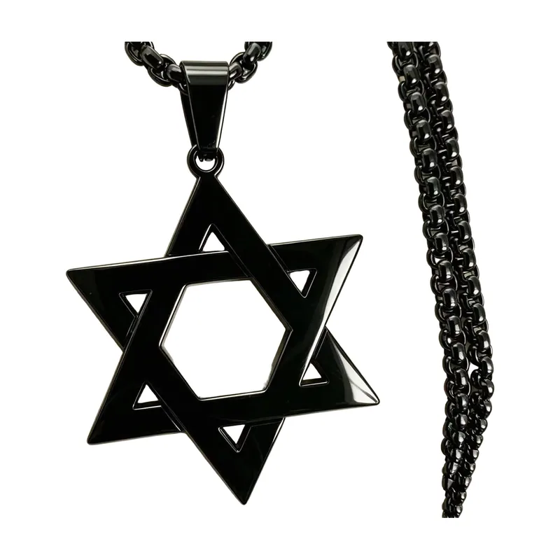 Collier Pendentif Étoile de David, Acier Inoxydable 316L