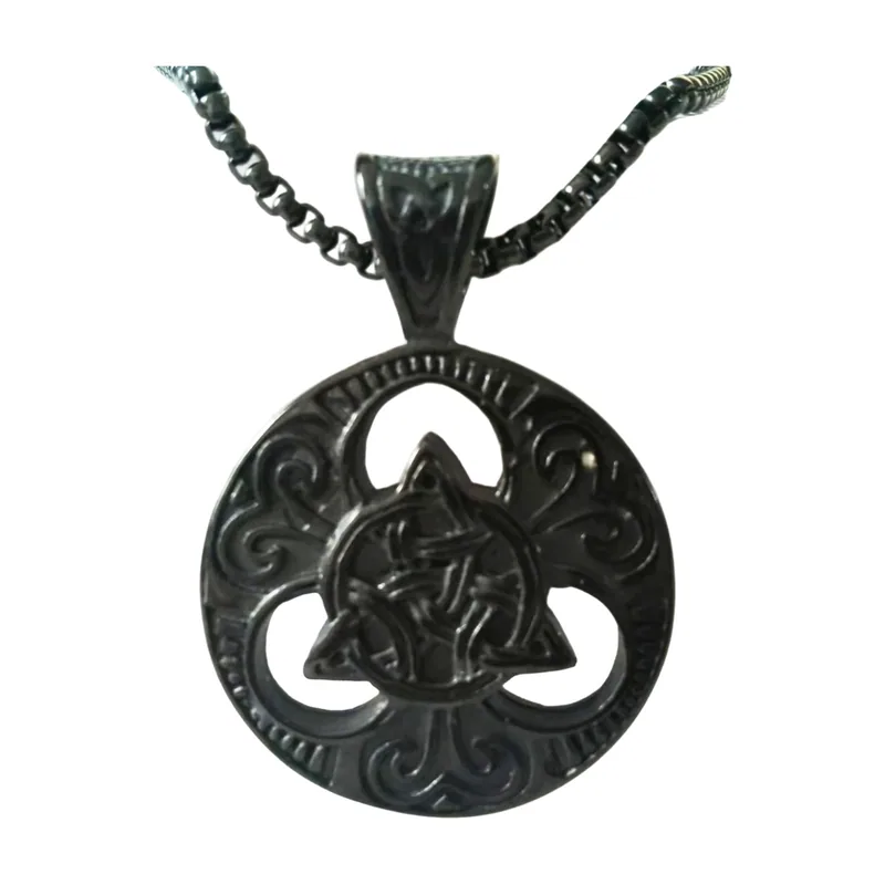 Collier Pendentif Nœud Triquetra Celtique, Acier Inoxydable