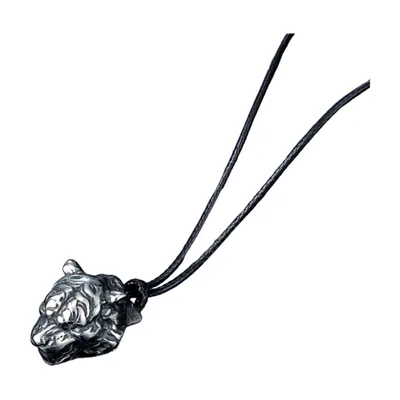 Tigerkopf Anhänger mit Kette aus 316L Edelstahl