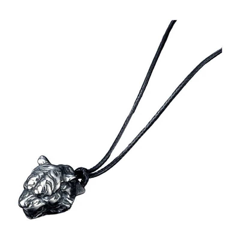 Tigerkopf Anhänger mit Kette aus 316L Edelstahl