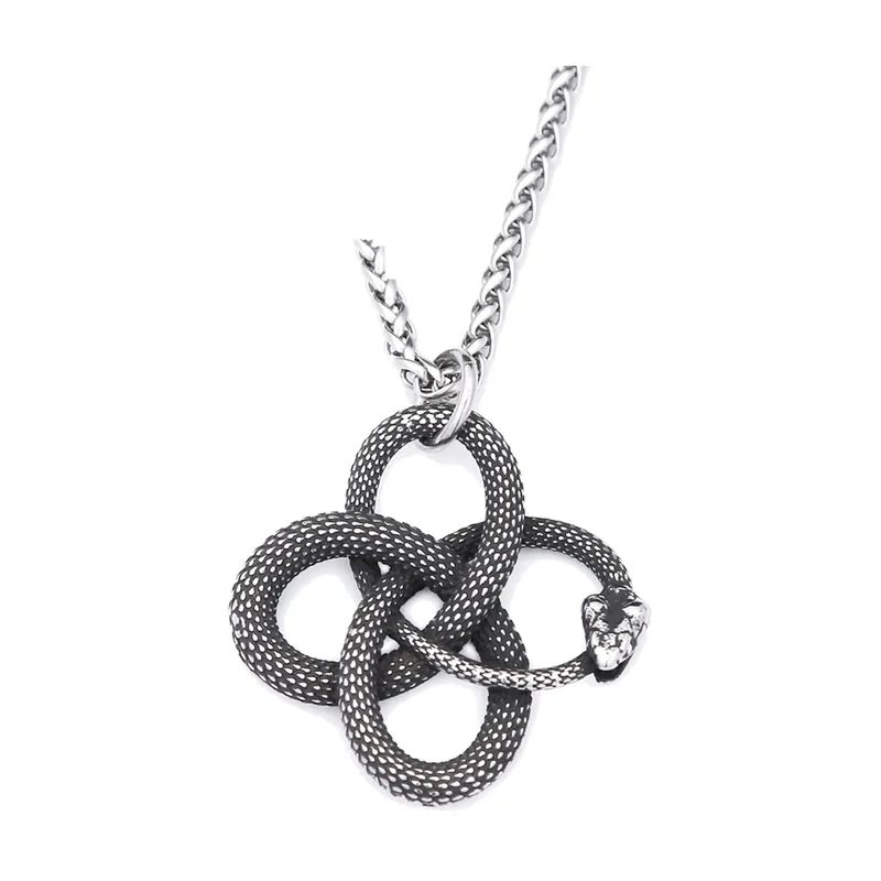 Ouroboros Schlangen-Anhänger mit Kette, Edelstahl