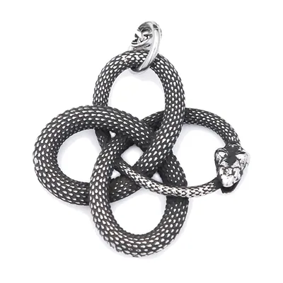 Ouroboros Schlangen-Anhänger mit Kette, 316L Edelstahl