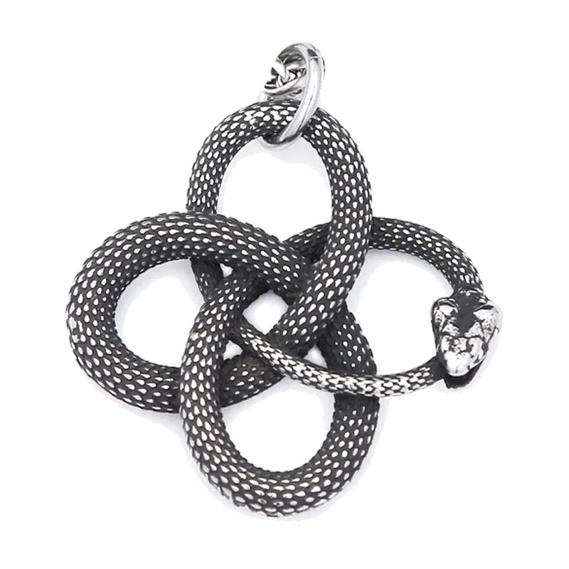 Collier Pendentif Ouroboros Serpent, Acier Inoxydable 316L