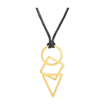 Geometrischer Formen Anhänger mit Kordel, Edelstahl