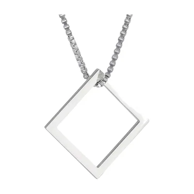 Quadratischer Geometrischer Anhänger, 316L Edelstahl