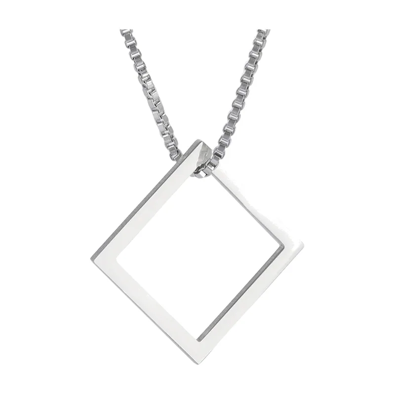 Quadratischer Geometrischer Anhänger, 316L Edelstahl