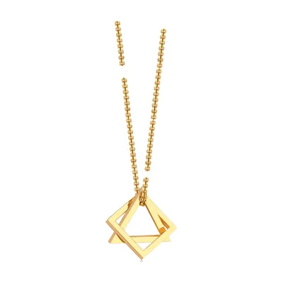 Geometrischer Anhänger mit ineinander verschachtelten Quadraten, Edelstahl