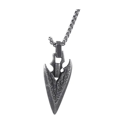 Colgante de Punta de Flecha Estilo Vikingo, Acero Inoxidable