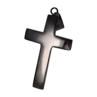 Collier Pendentif Croix avec Chaîne Polie, Acier Inoxydable