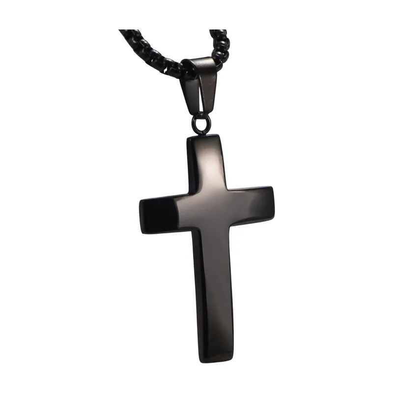 Kreuz-Anhänger mit Kugelkette, Edelstahl