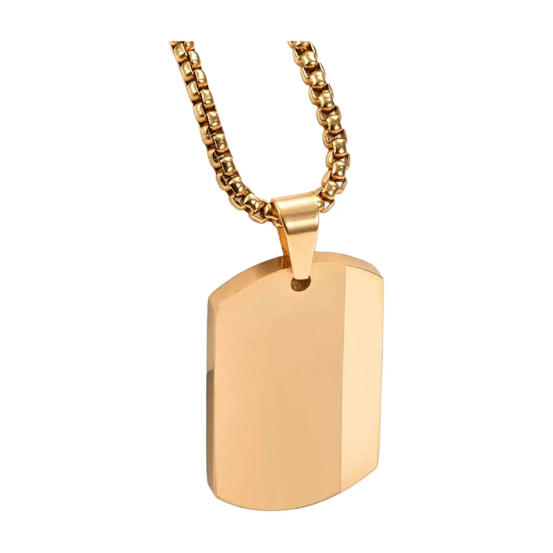 Dog Tag Anhänger mit Boxkette, Edelstahl