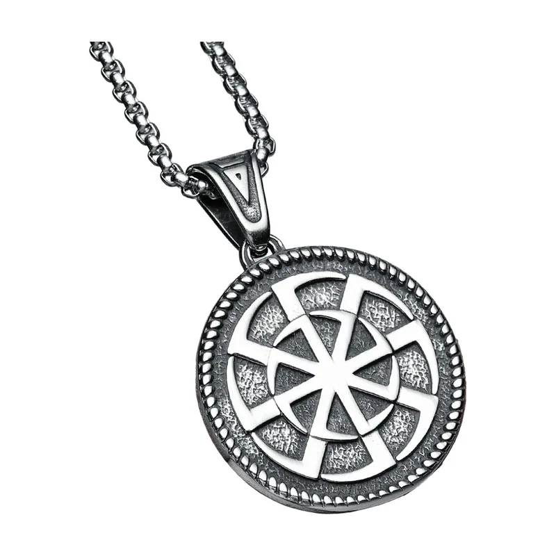 Colgante de Nudo Vikingo con Cadena de Bolas, Acero Inoxidable