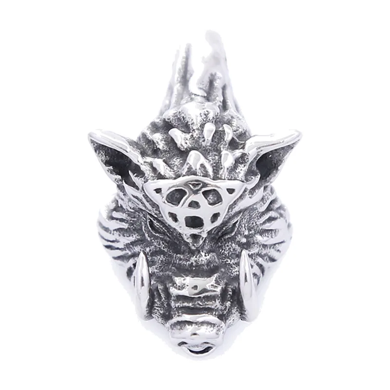 Wikinger Eber Kopf Anhänger mit Kette, 316L Edelstahl