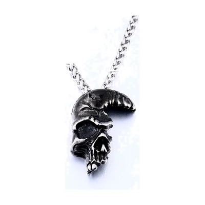 Totenkopf Anhänger mit Antik-Finish, Edelstahl