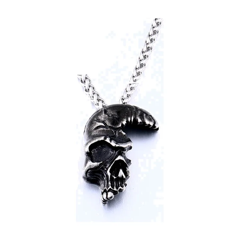 Totenkopf Anhänger mit Antik-Finish, Edelstahl
