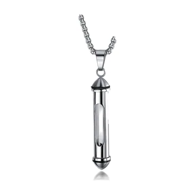 Colgante Urna Cilíndrica de Vidrio con Cadena, Acero Inoxidable