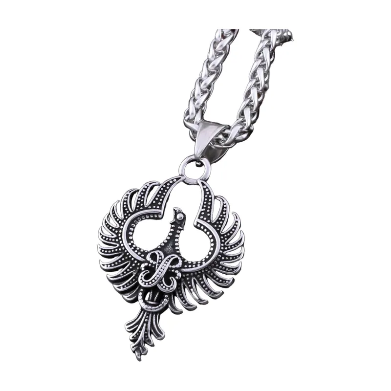 Colgante de Fénix con Cadena, Acero Inoxidable
