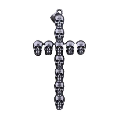 Skull Cross Pendant Necklace, 316L Stainless Steel