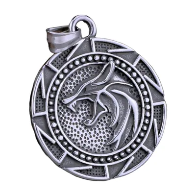 Wolfskopf Medaillon Anhänger mit Kette, Edelstahl